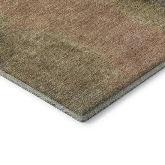 Chocolate And Copper Abstract Washable Area Rug With UV Protection Photo 7
