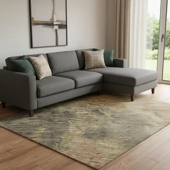 Chocolate And Copper Abstract Washable Area Rug With UV Protection Photo 2