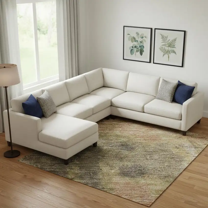 Chocolate And Copper Abstract Washable Area Rug With UV Protection Photo 2