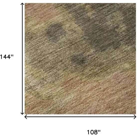 Chocolate And Copper Abstract Washable Area Rug With UV Protection Photo 9