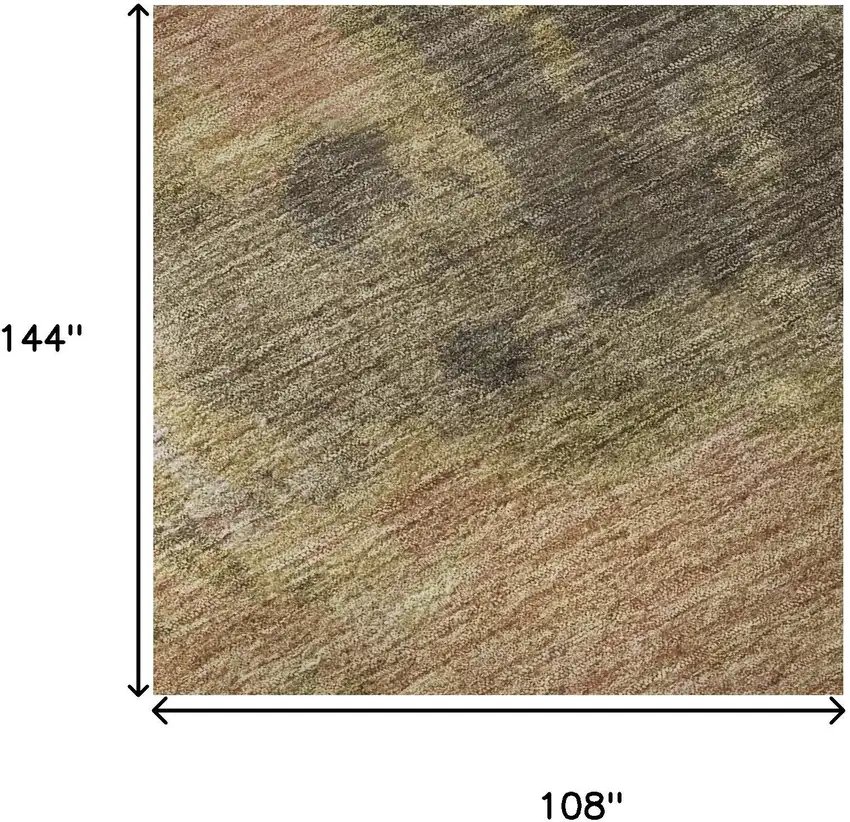 Chocolate And Copper Abstract Washable Area Rug With UV Protection Photo 9