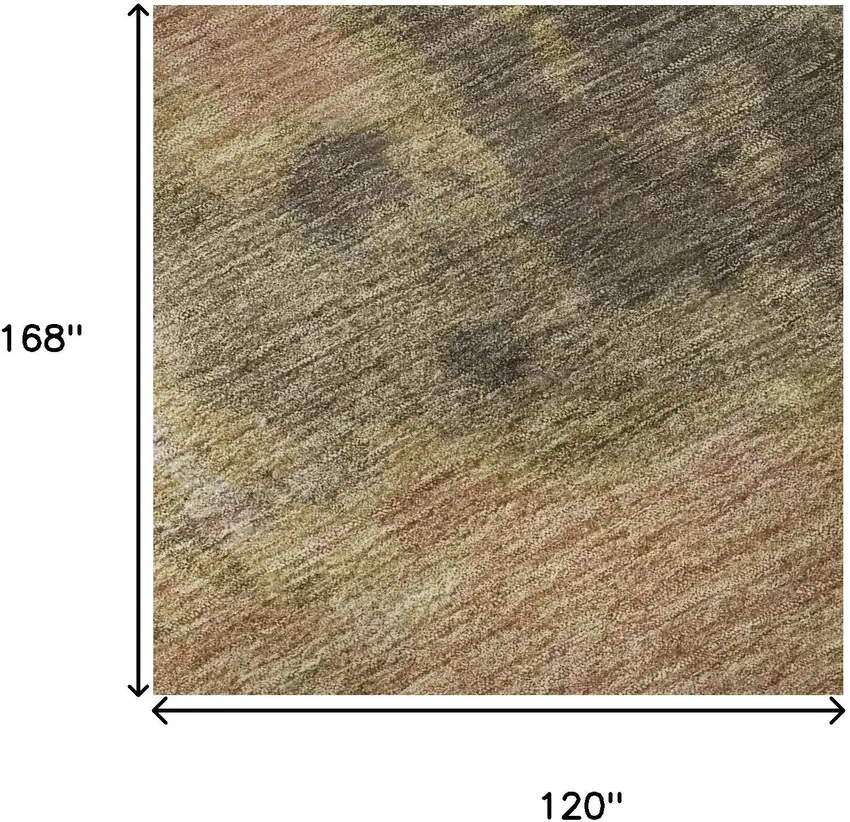 Chocolate And Copper Abstract Washable Area Rug With UV Protection Photo 9