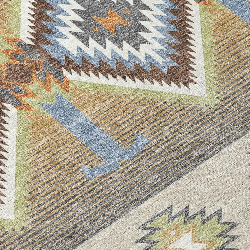 Chocolate And Copper Southwestern Washable Indoor Outdoor Area Rug Photo 9