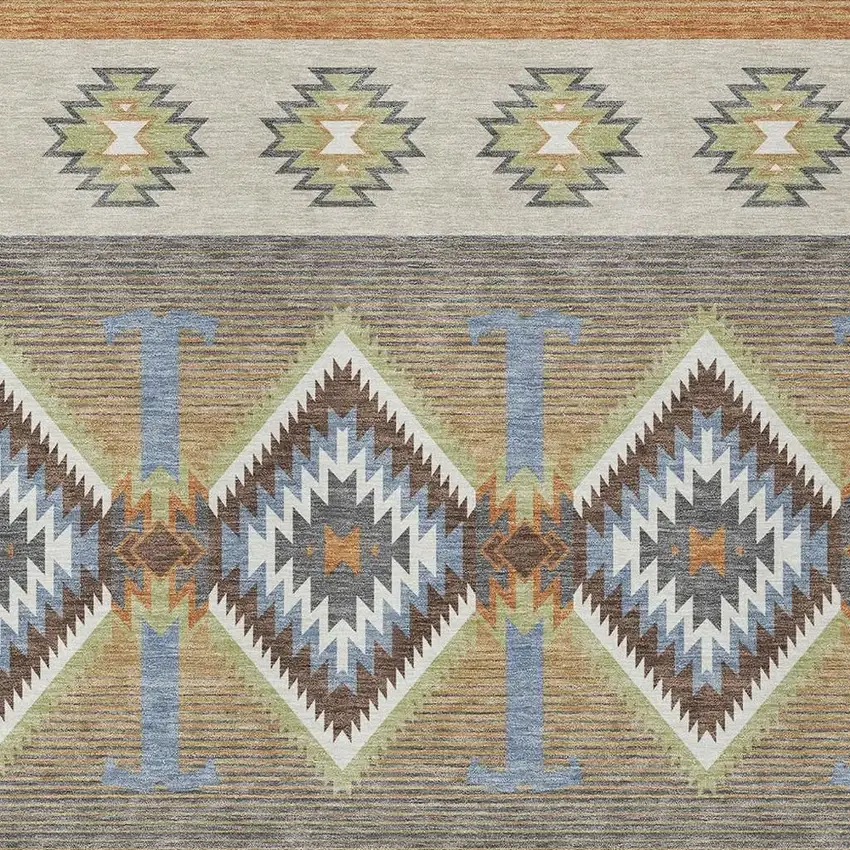 Chocolate And Copper Southwestern Washable Indoor Outdoor Area Rug Photo 2