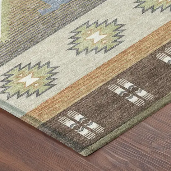 Chocolate And Copper Southwestern Washable Indoor Outdoor Area Rug Photo 8