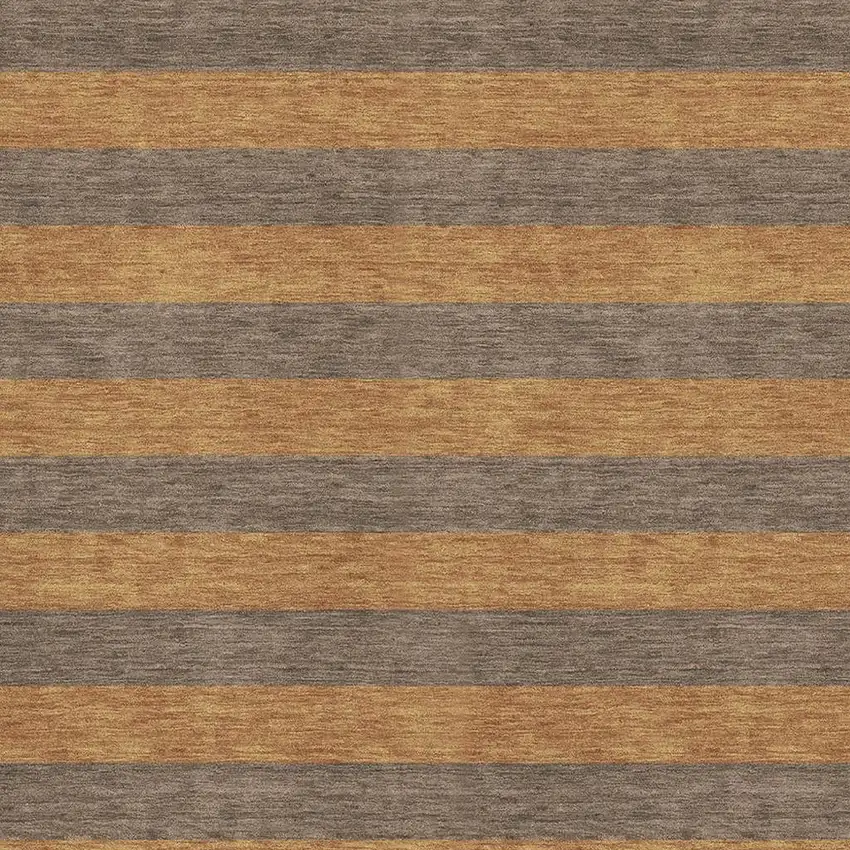 Chocolate And Copper Striped Washable Area Rug With UV Protection Photo 3