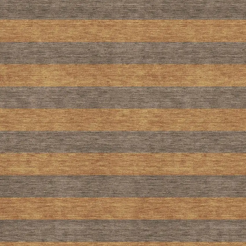 Chocolate And Copper Striped Washable Area Rug With UV Protection Photo 3