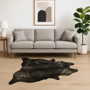 Photo of Chocolate And Gold Cowhide - Area Rug
