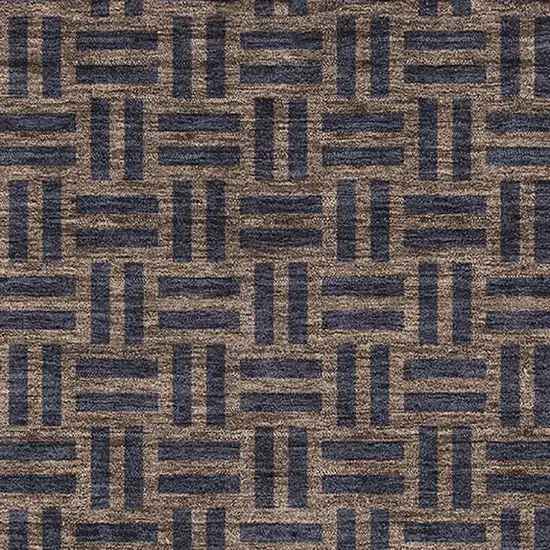 Chocolate And Gray Abstract Geometric Washable Area Rug With UV Protection Photo 2