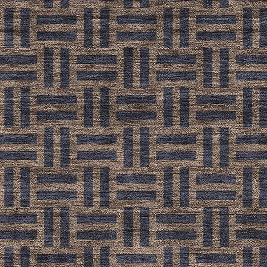 Chocolate And Gray Abstract Geometric Washable Area Rug With UV Protection Photo 2