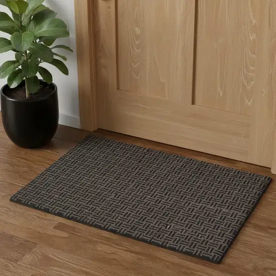 Chocolate And Gray Abstract Geometric Washable Area Rug With UV Protection Photo 1