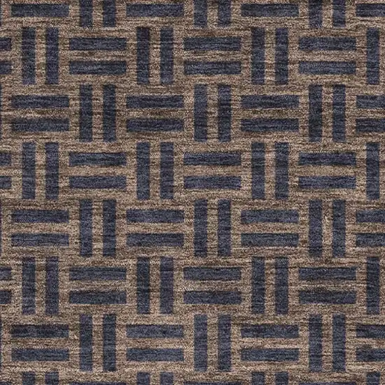 Chocolate And Gray Abstract Geometric Washable Area Rug With UV Protection Photo 2