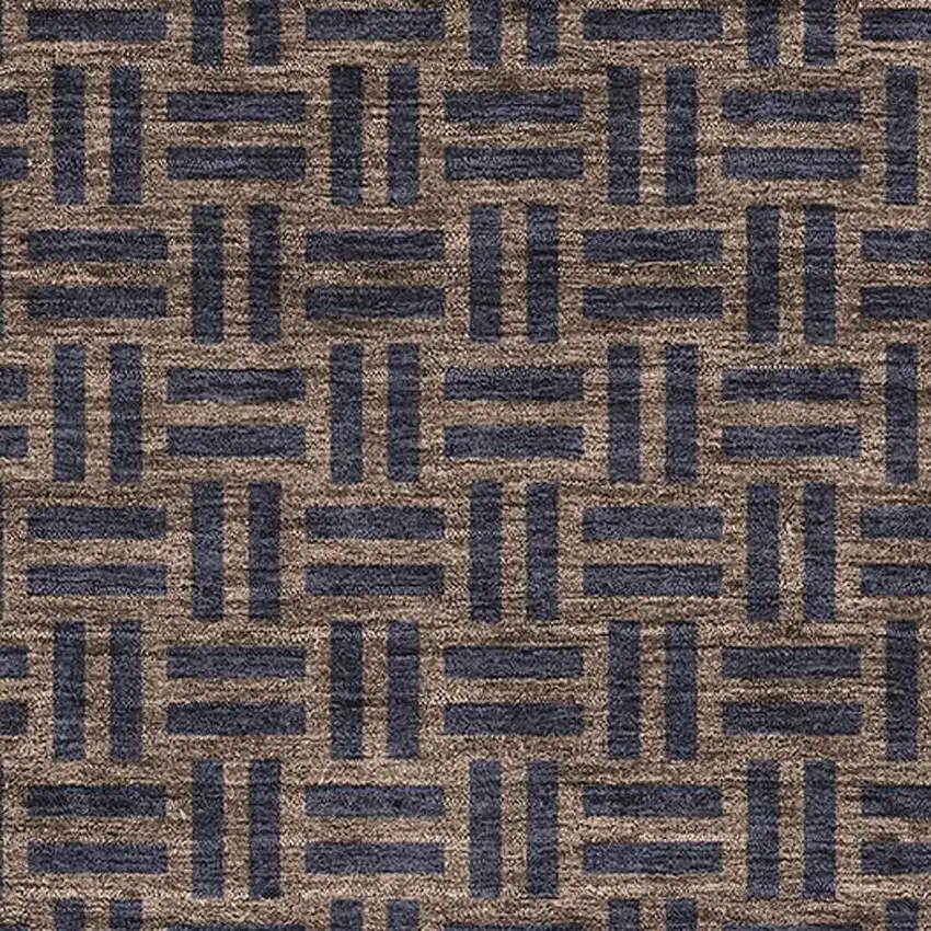 Chocolate And Gray Abstract Geometric Washable Area Rug With UV Protection Photo 2