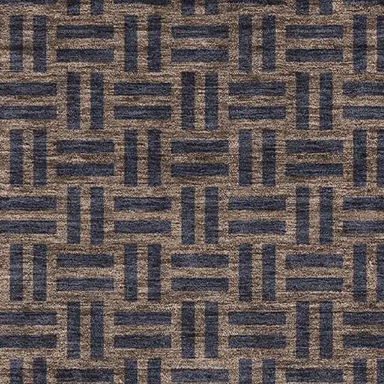 Chocolate And Gray Abstract Geometric Washable Area Rug With UV Protection Photo 2