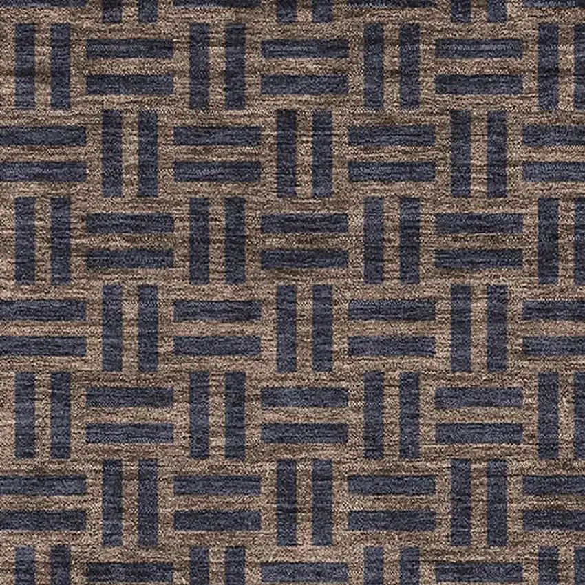 Chocolate And Gray Abstract Geometric Washable Area Rug With UV Protection Photo 2