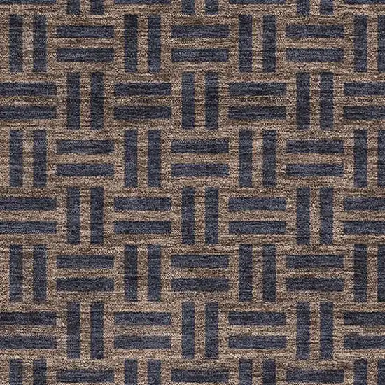 Chocolate And Gray Abstract Geometric Washable Area Rug With UV Protection Photo 2