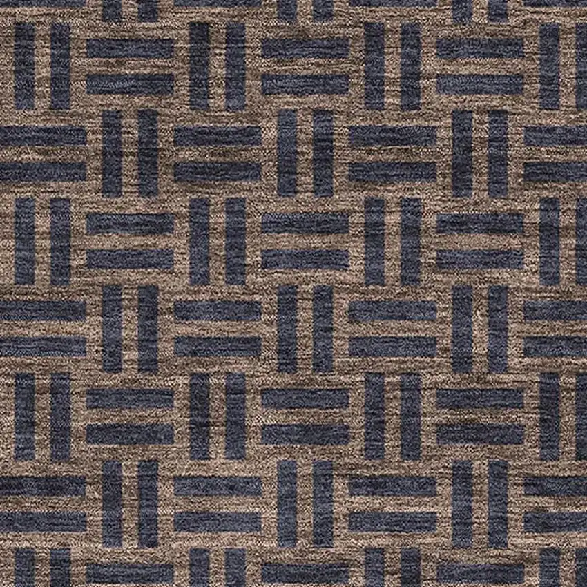 Chocolate And Gray Abstract Geometric Washable Area Rug With UV Protection Photo 2