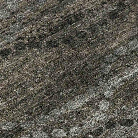 Chocolate And Gray Abstract Geometric Washable Area Rug With UV Protection Photo 8