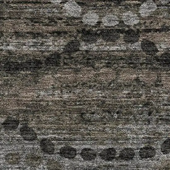 Chocolate And Gray Abstract Geometric Washable Area Rug With UV Protection Photo 3