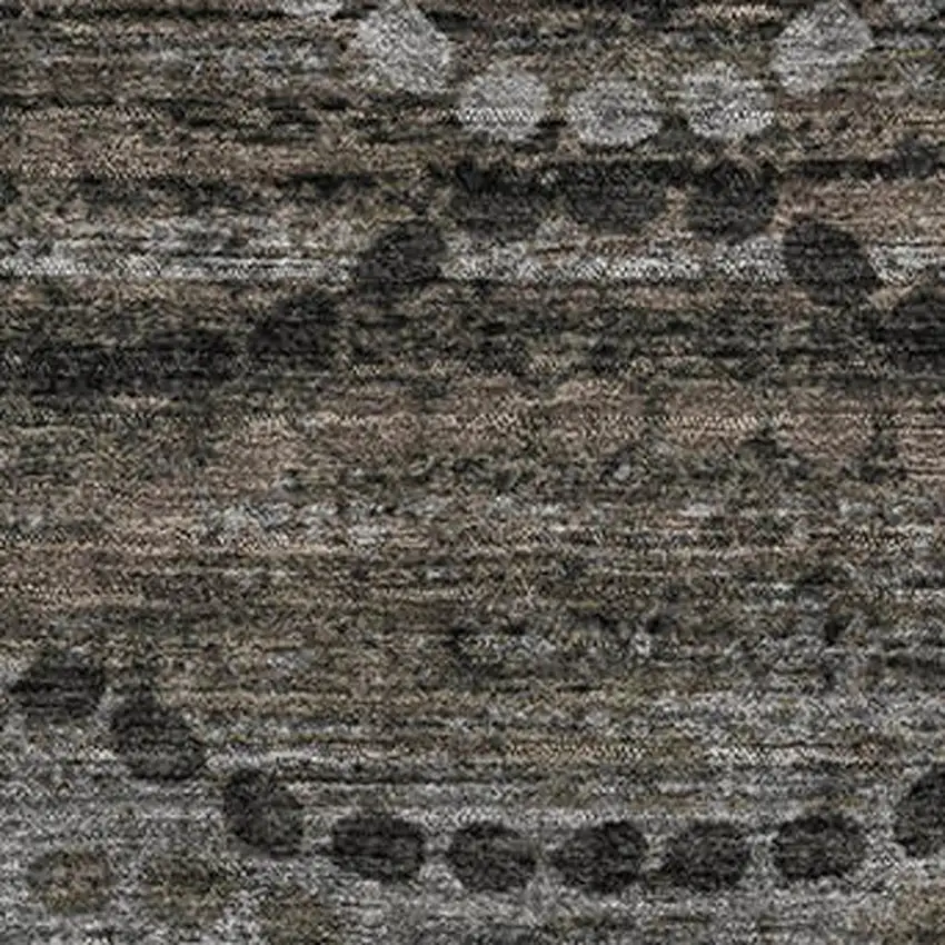 Chocolate And Gray Abstract Geometric Washable Area Rug With UV Protection Photo 3