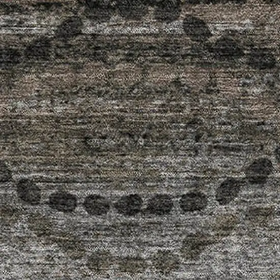 Chocolate And Gray Abstract Geometric Washable Area Rug With UV Protection Photo 3