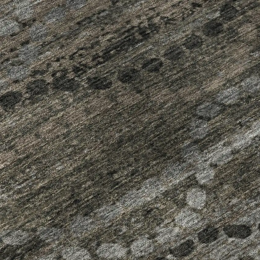 Chocolate And Gray Abstract Geometric Washable Area Rug With UV Protection Photo 8