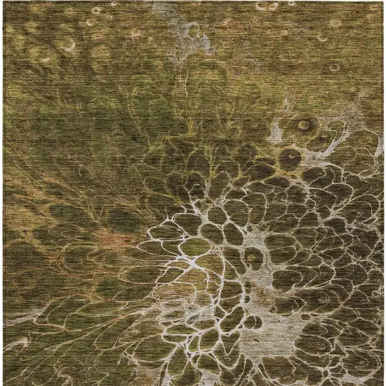 Chocolate And Gray Abstract Washable Indoor Outdoor Area Rug Photo 7