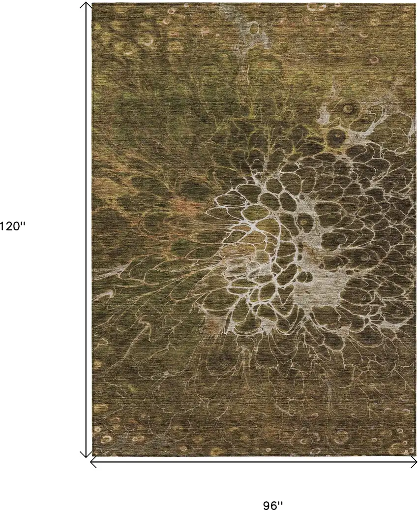 Chocolate And Gray Abstract Washable Indoor Outdoor Area Rug Photo 3
