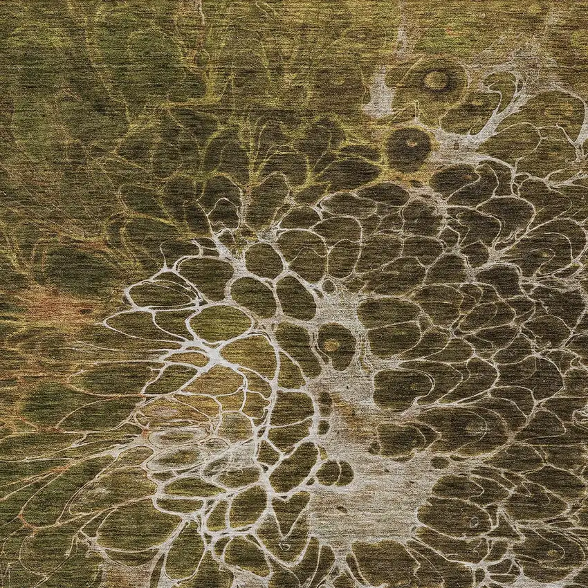 Chocolate And Gray Abstract Washable Indoor Outdoor Area Rug Photo 6