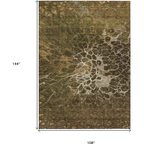 Chocolate And Gray Abstract Washable Indoor Outdoor Area Rug Photo 3