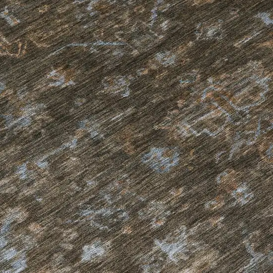 Chocolate And Gray Medallion Washable Indoor Outdoor Area Rug Photo 6