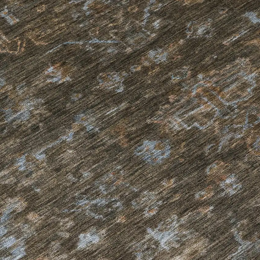 Chocolate And Gray Medallion Washable Indoor Outdoor Area Rug Photo 6
