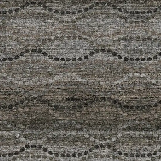 Chocolate And Gray Ogee Washable Indoor Outdoor Area Rug Photo 3