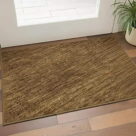 Chocolate And Gray Ombre Washable Area Rug With UV Protection Photo 2