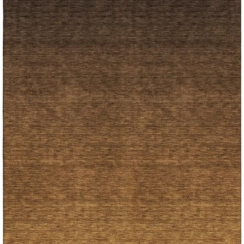 Chocolate And Gray Ombre Washable Area Rug With UV Protection Photo 5