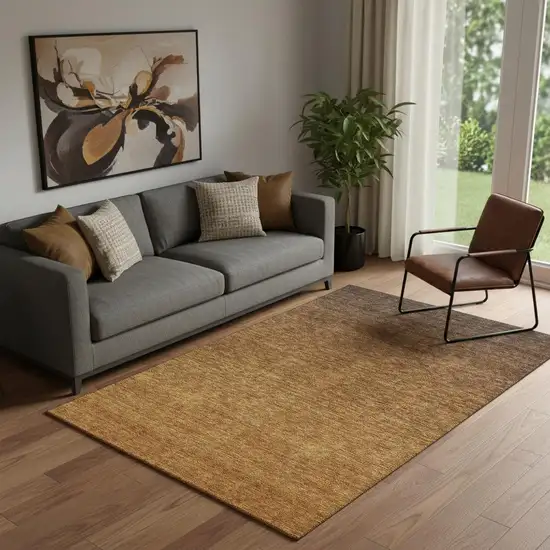 Chocolate And Gray Ombre Washable Area Rug With UV Protection Photo 1