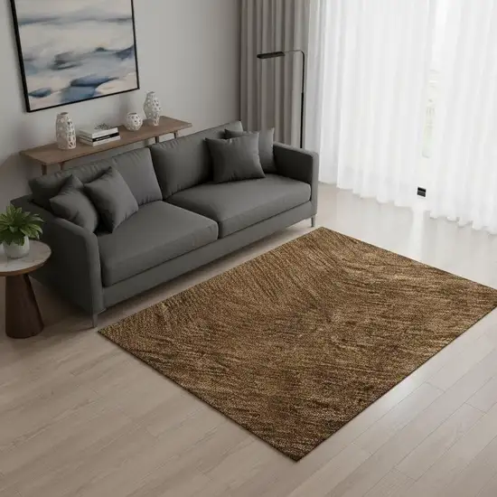 Chocolate And Gray Ombre Washable Area Rug With UV Protection Photo 2