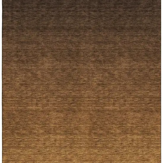 Chocolate And Gray Ombre Washable Area Rug With UV Protection Photo 4