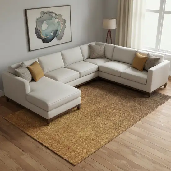 Chocolate And Gray Ombre Washable Area Rug With UV Protection Photo 2