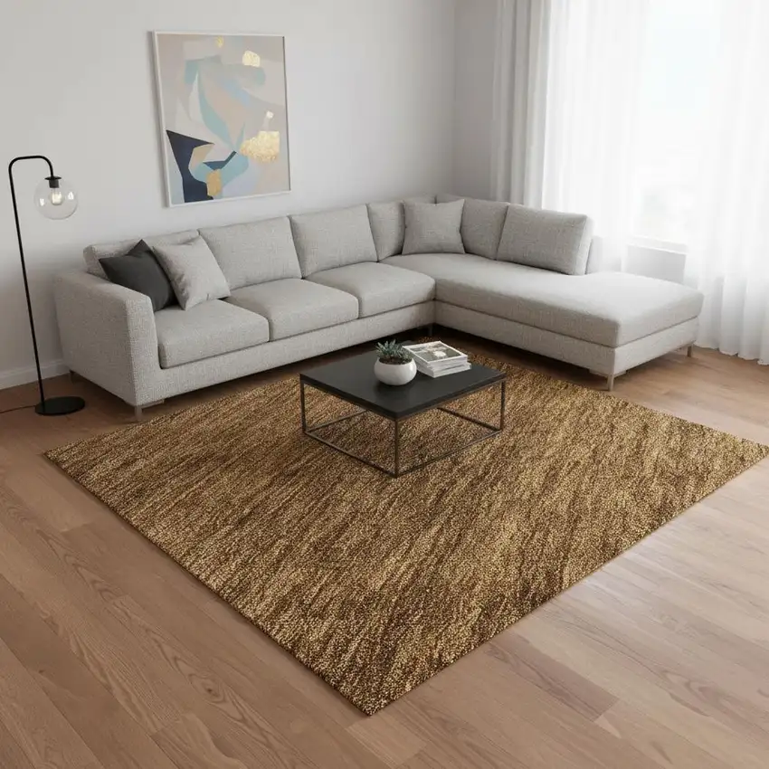 Chocolate And Gray Ombre Washable Area Rug With UV Protection Photo 2