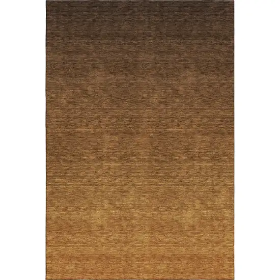 Chocolate And Gray Ombre Washable Area Rug With UV Protection Photo 1