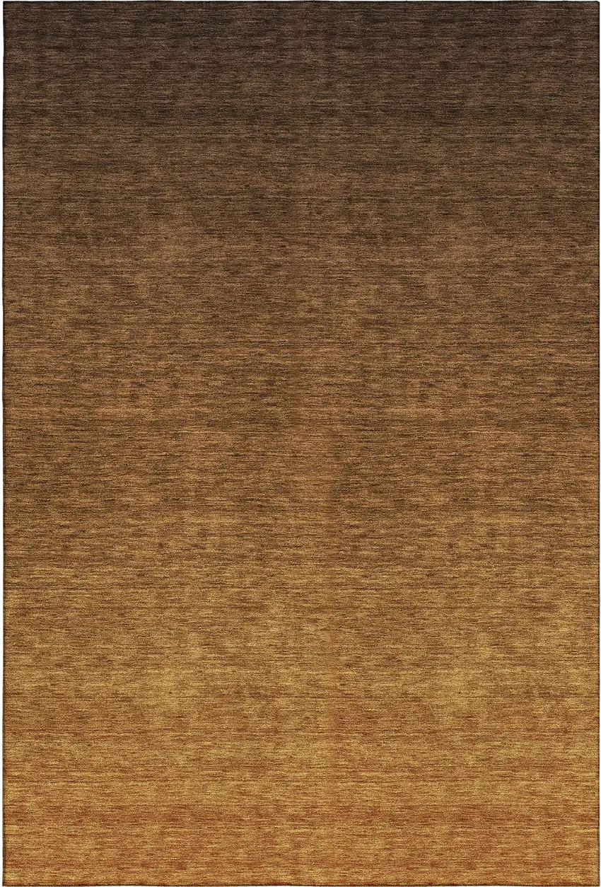 Chocolate And Gray Ombre Washable Area Rug With UV Protection Photo 1