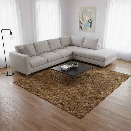 Chocolate And Gray Ombre Washable Area Rug With UV Protection Photo 2