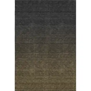 Photo of Chocolate And Gray Ombre Washable Area Rug With UV Protection