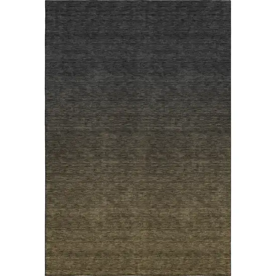 Chocolate And Gray Ombre Washable Area Rug With UV Protection Photo 1