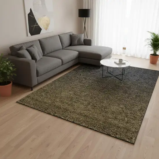 Chocolate And Gray Ombre Washable Area Rug With UV Protection Photo 2