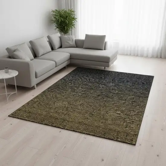 Chocolate And Gray Ombre Washable Area Rug With UV Protection Photo 2