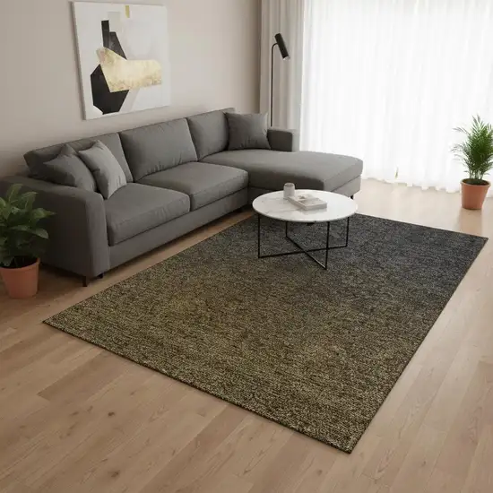 Chocolate And Gray Ombre Washable Area Rug With UV Protection Photo 2