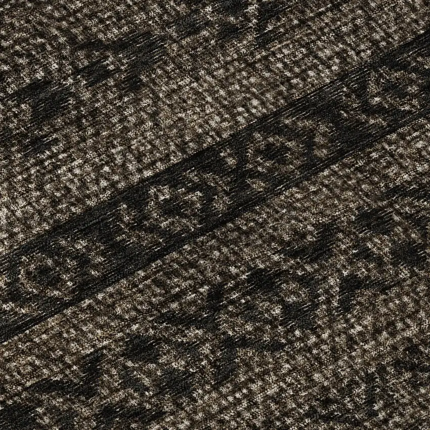 Chocolate And Gray Southwestern Washable Area Rug With UV Protection Photo 9