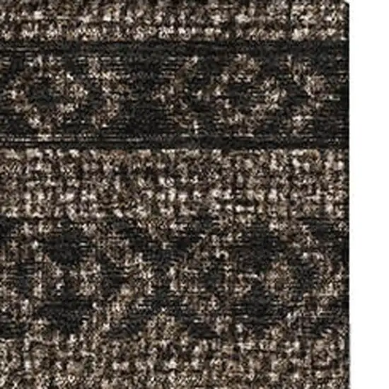 Chocolate And Gray Southwestern Washable Area Rug With UV Protection Photo 4